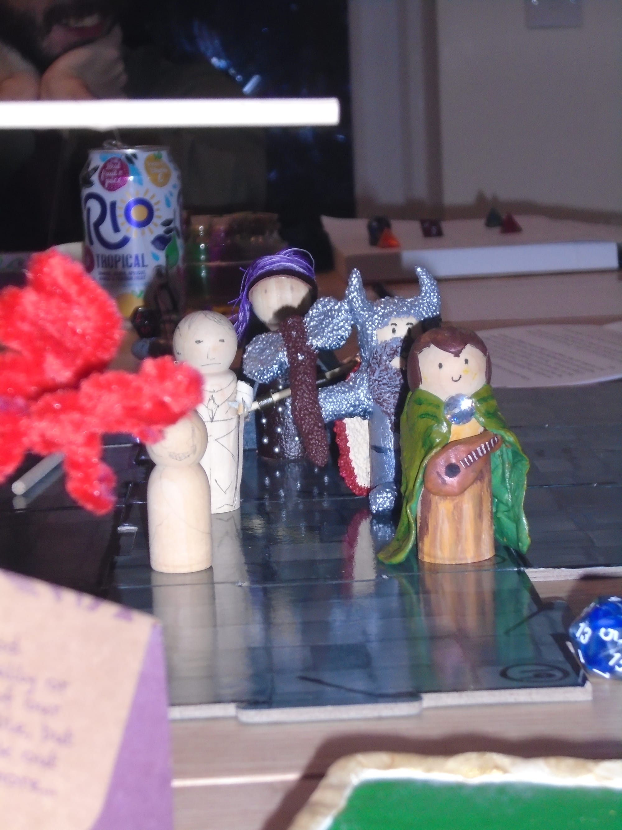 Five figures, ranging from sketchy decoration in pen to rather more lifelike (but cartoony).