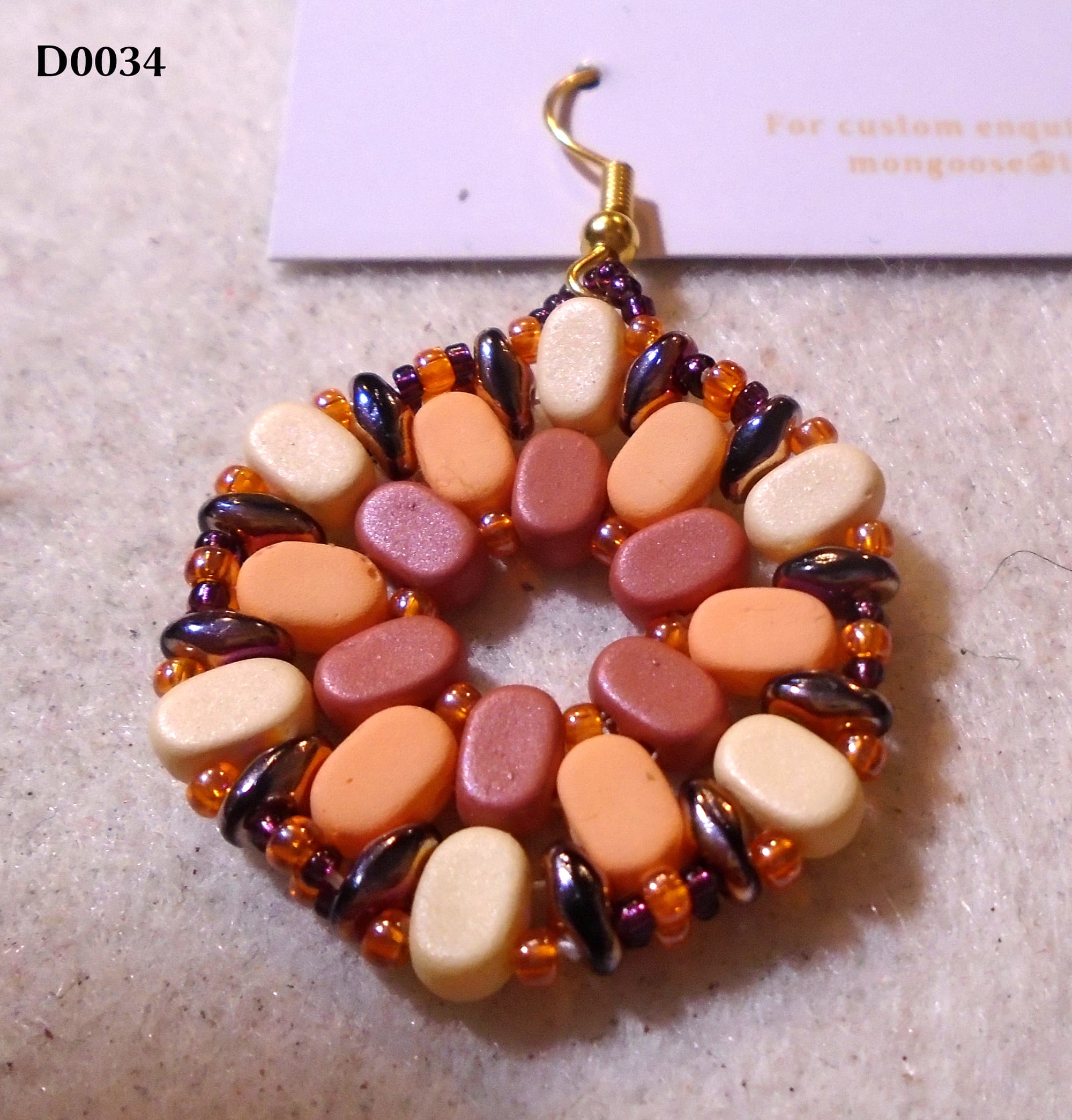 Another hexagon in shades of terracotta, orange, stone, and... burgundy. Which somehow works.