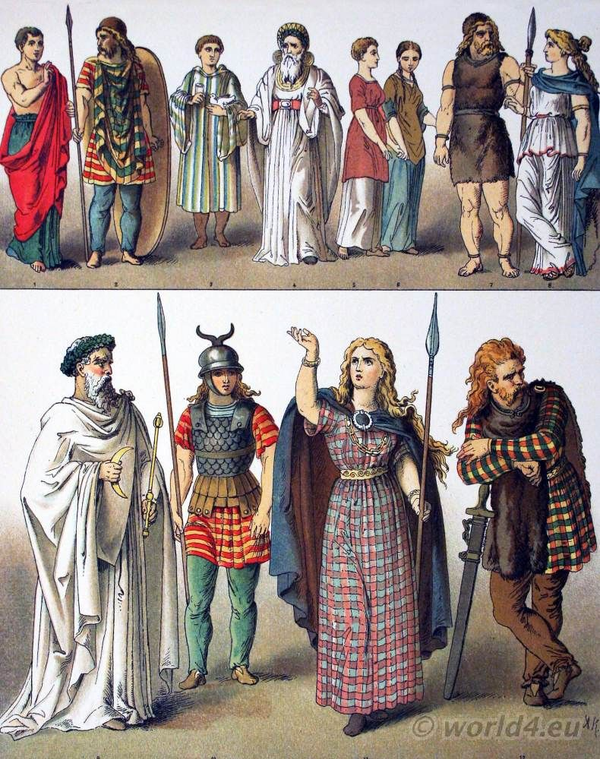 These people are dressed in a mixture of civilian, military, and religious styles.