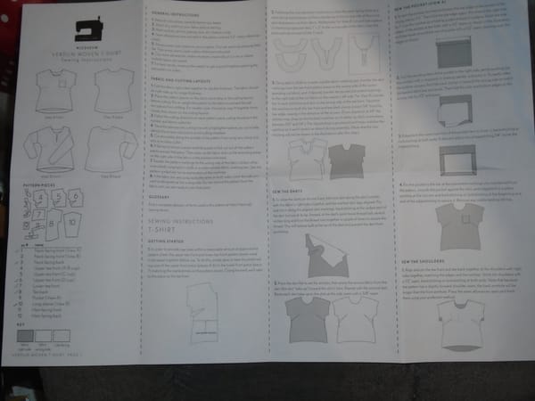 It's laid out in columns separated by dotted lines, rather than boxes.  Lots of text and small but clear diagrams.