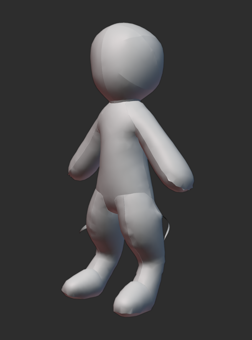 This version shows a humanoid upper body with more animal-like legs and a tail.